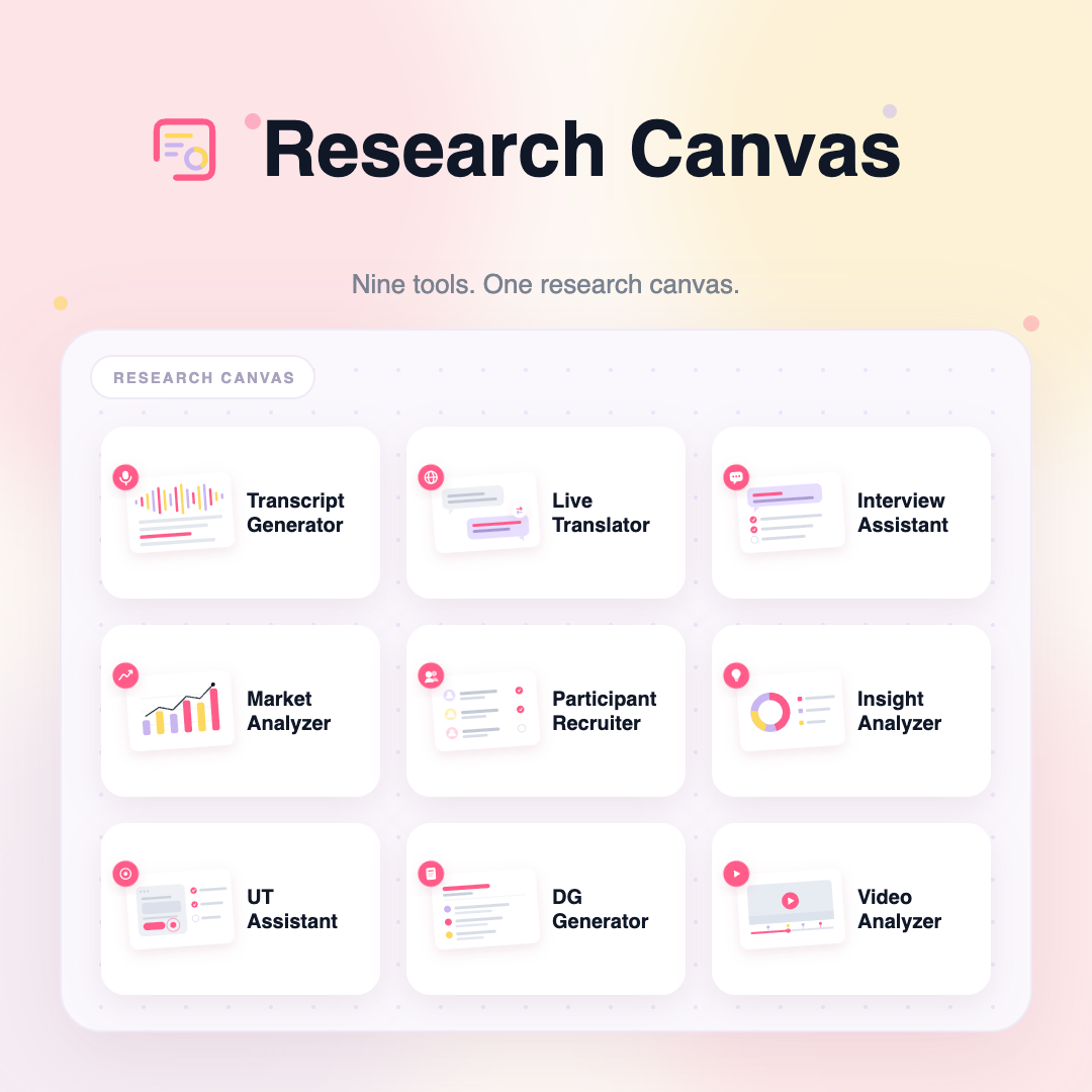 Research Canvas — 9개 도구